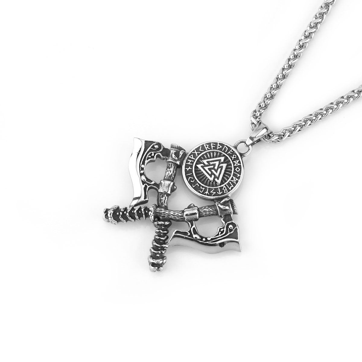Valknut Rune Axe Necklace