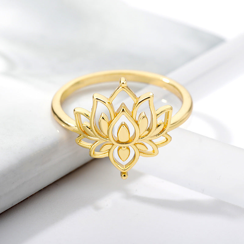 Serene Lotus Blossom Ring