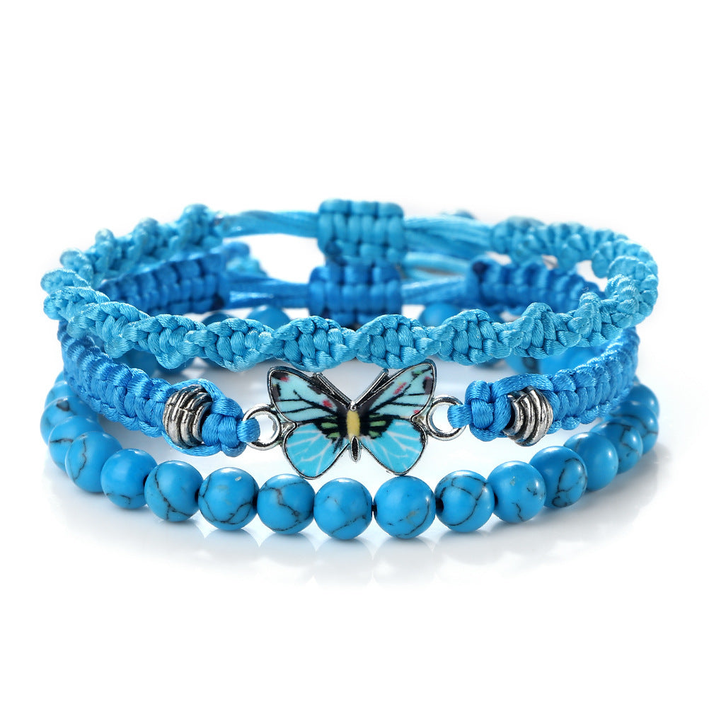Verdant Butterfly Malachite Harmony Bracelet Set