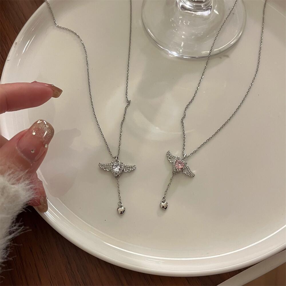 Heavenly Heart Angel Wing Necklace Set