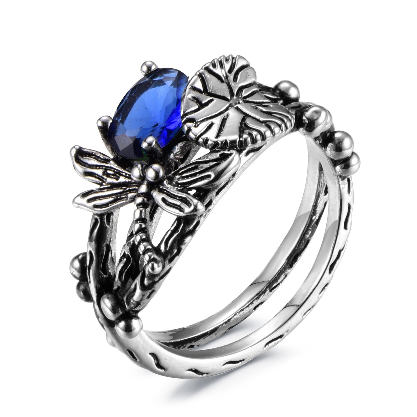 Mystic Dragonfly Amethyst Ring