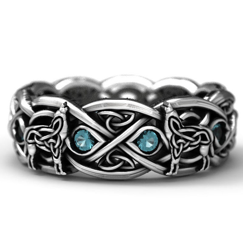 Lunar Guardians Celtic Wolf Ring