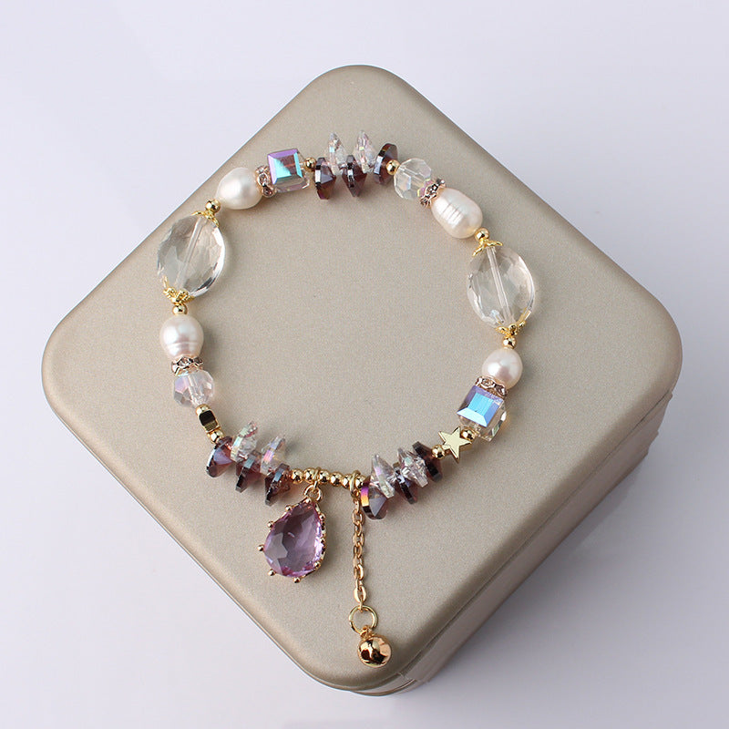 Emerald Radiance Pearl Crystal Bracelet