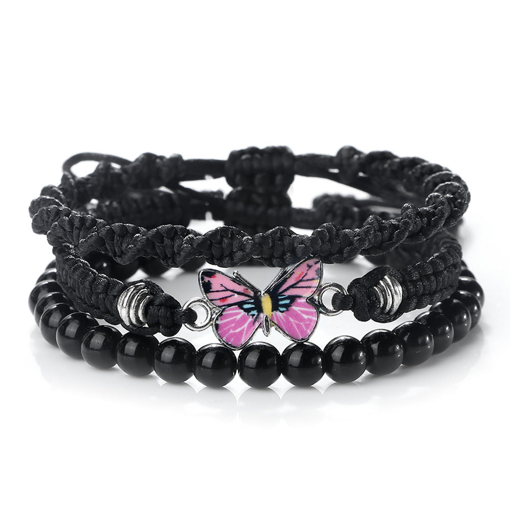 Verdant Butterfly Malachite Harmony Bracelet Set