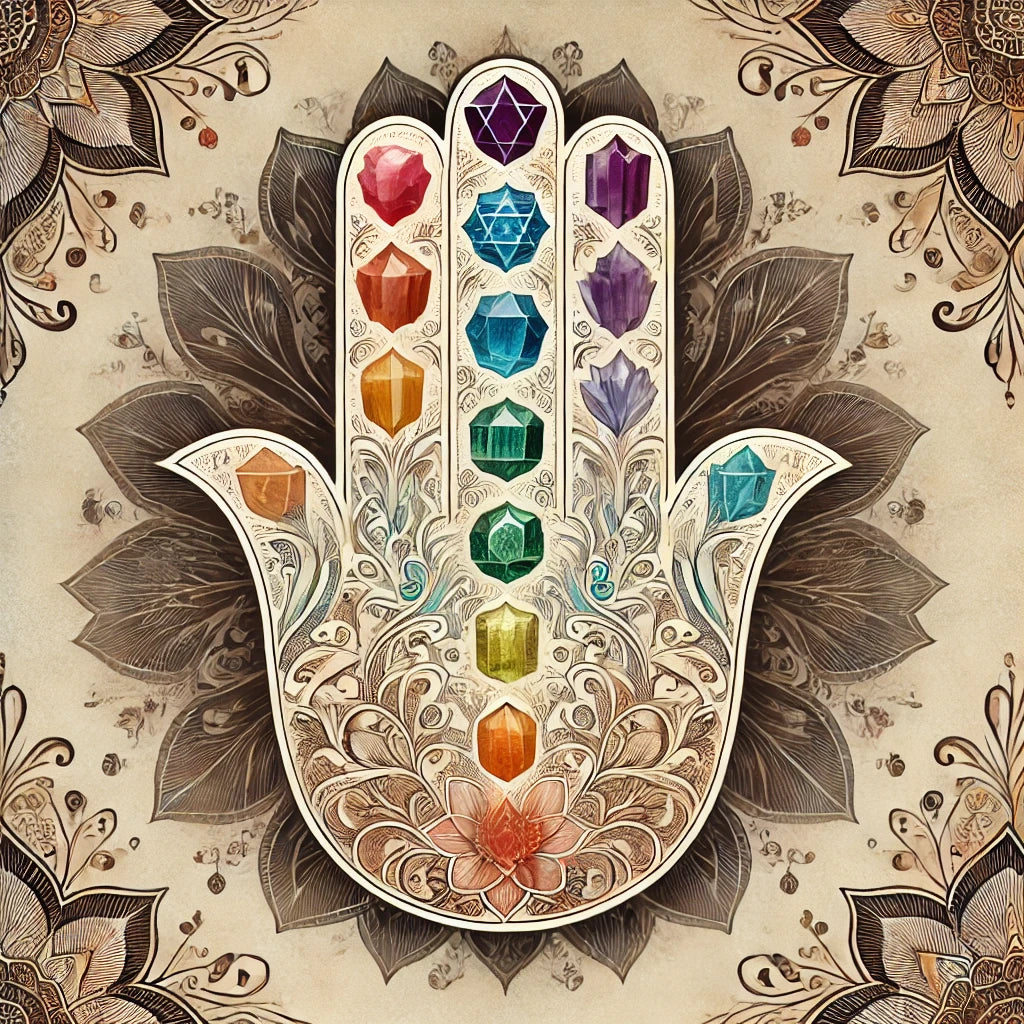 Guardian of Strength 7 Chakra Hamsa Necklace