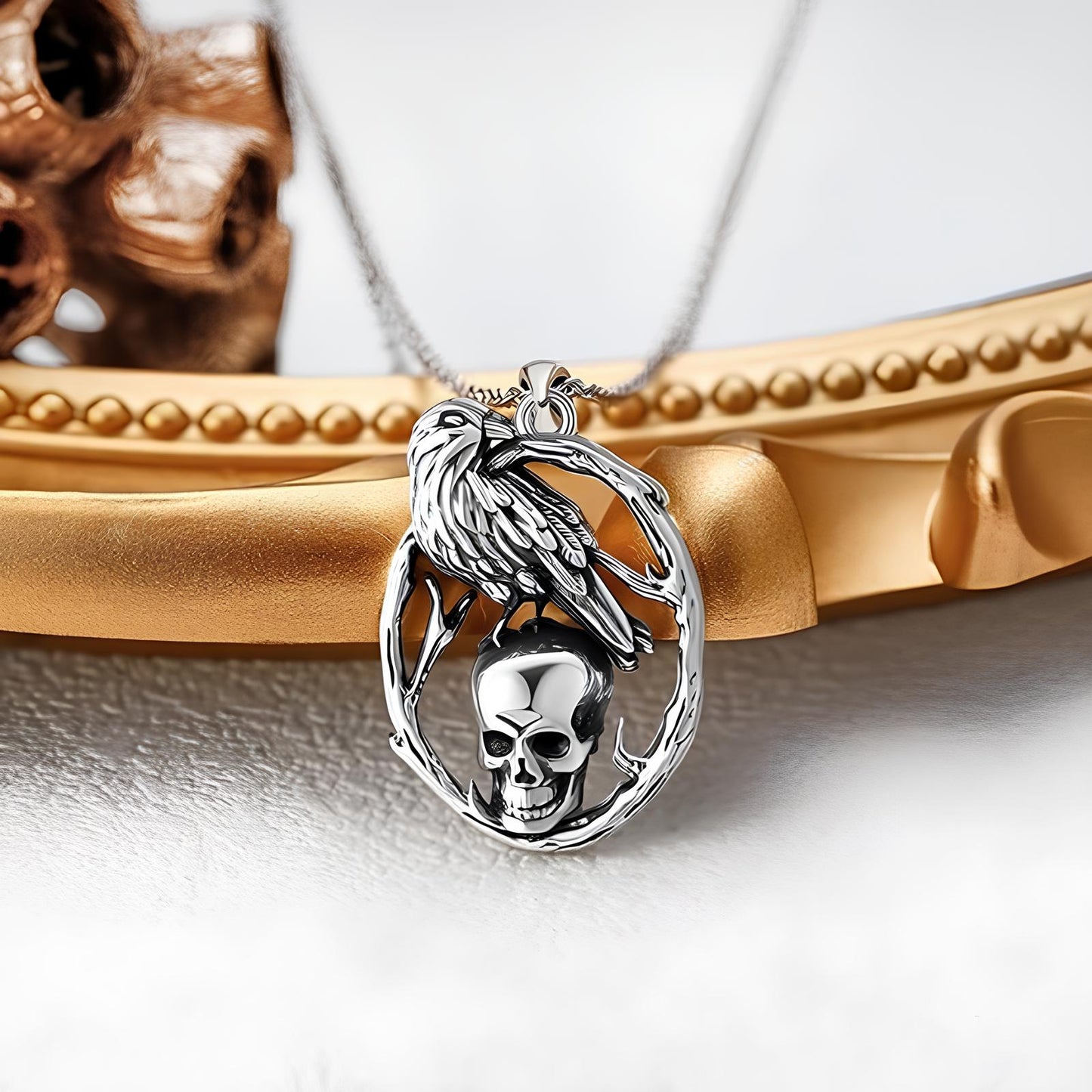 Raven’s Omen Skull Necklace