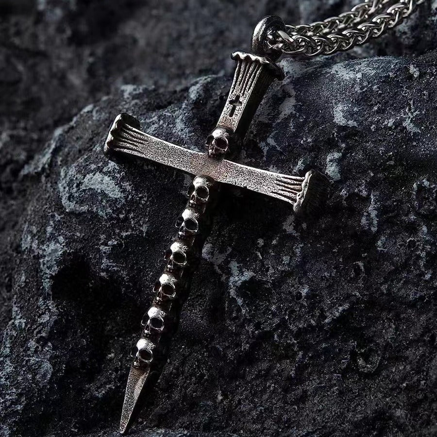 Skullblade Cross Necklace