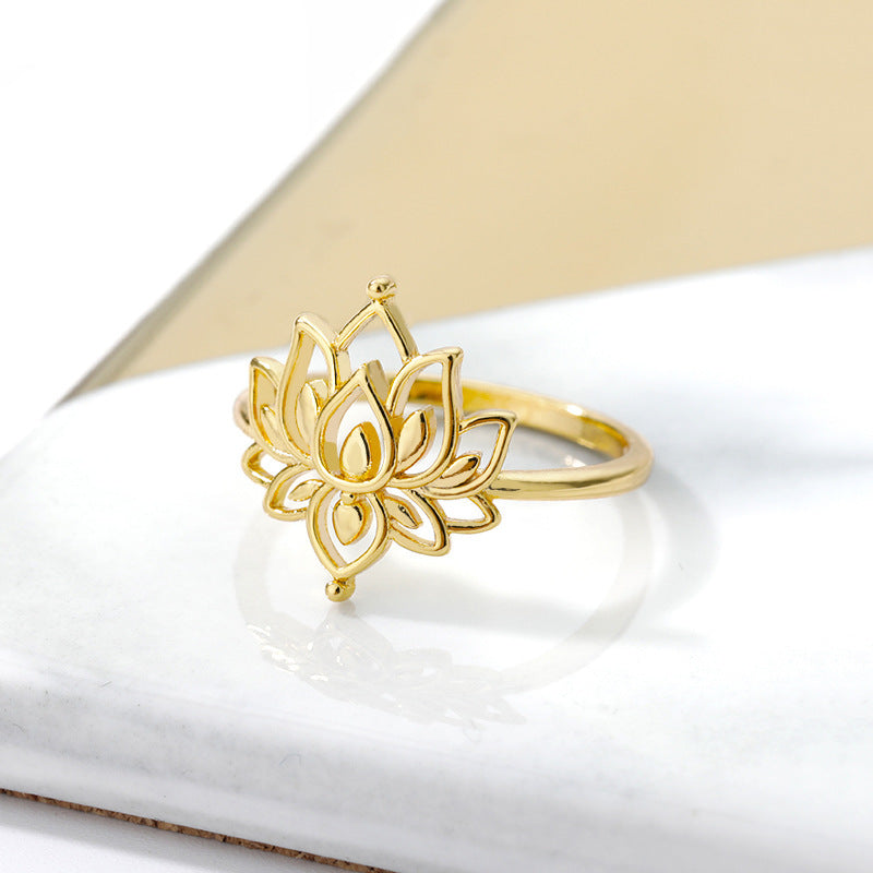 Serene Lotus Blossom Ring