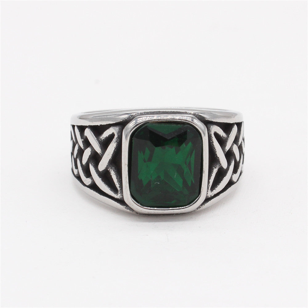 Celtic Knotstone Ring of the North – Viking Strength in Steel and Flame