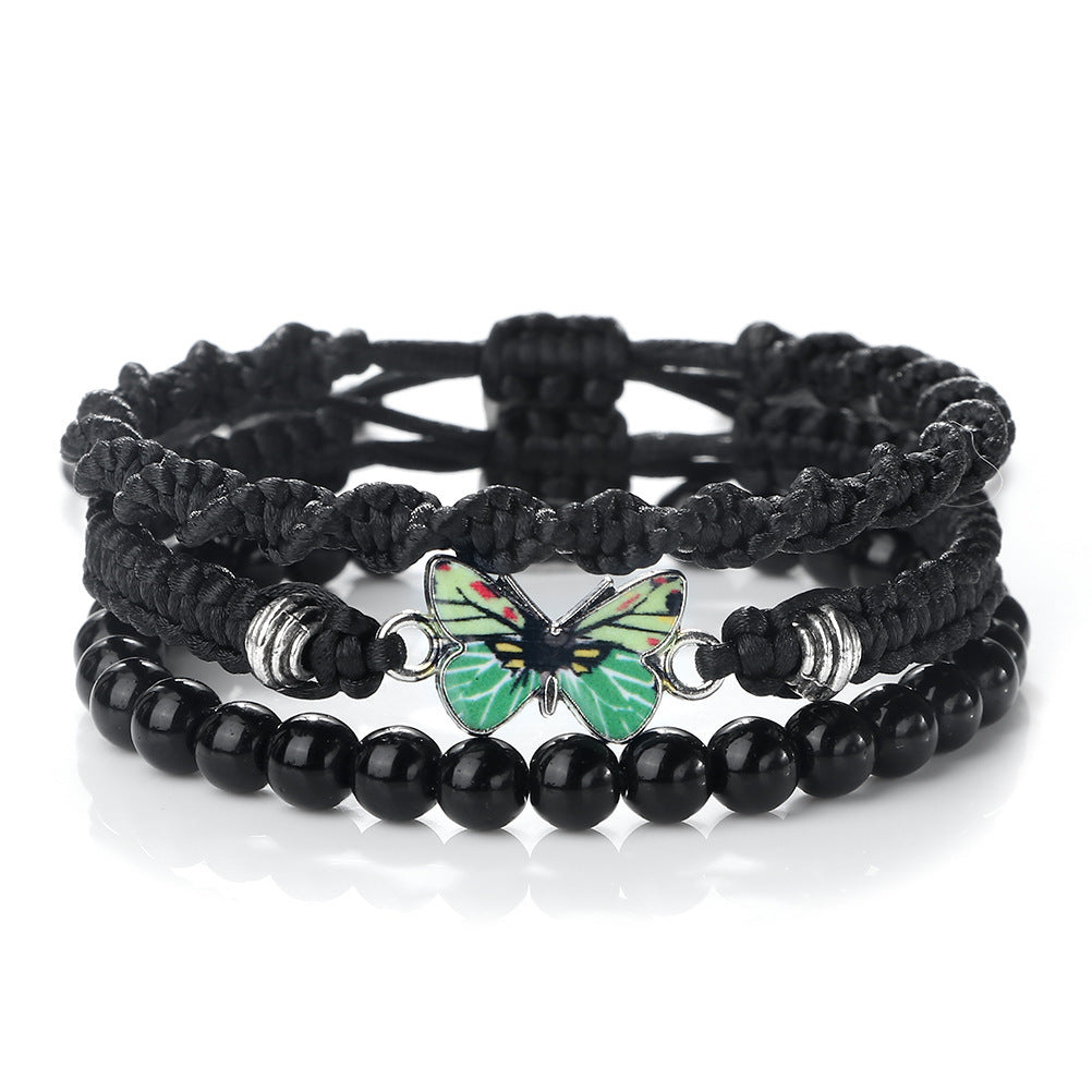 Verdant Butterfly Malachite Harmony Bracelet Set