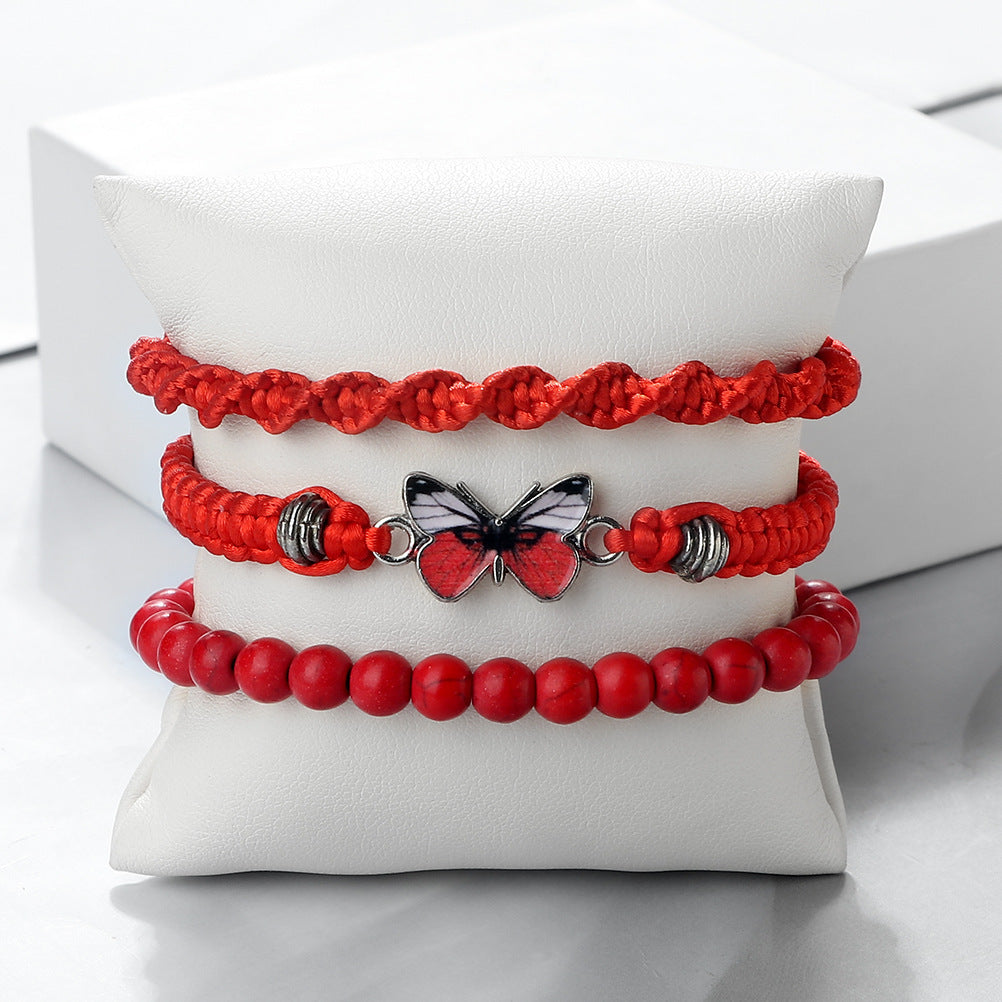 Verdant Butterfly Malachite Harmony Bracelet Set