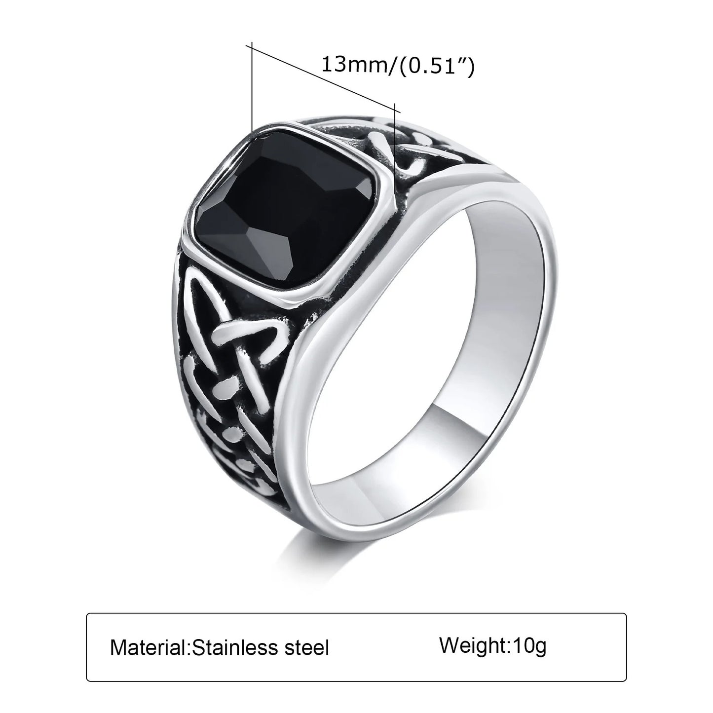 Celtic Knotstone Ring of the North – Viking Strength in Steel and Flame