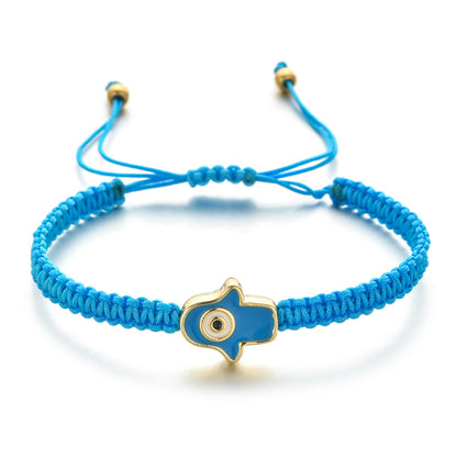 Divine Protection Braided Hamsa Evil Eye Bracelet