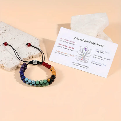 Om 7 Chakra Balance Crystal Bracelet