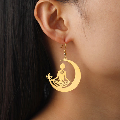 Tranquil Crescent Meditation Earrings