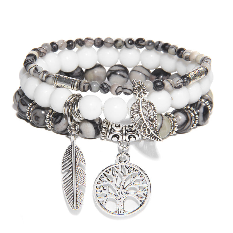 Tree of Tranquility Turquoise Crystal Bracelet Set