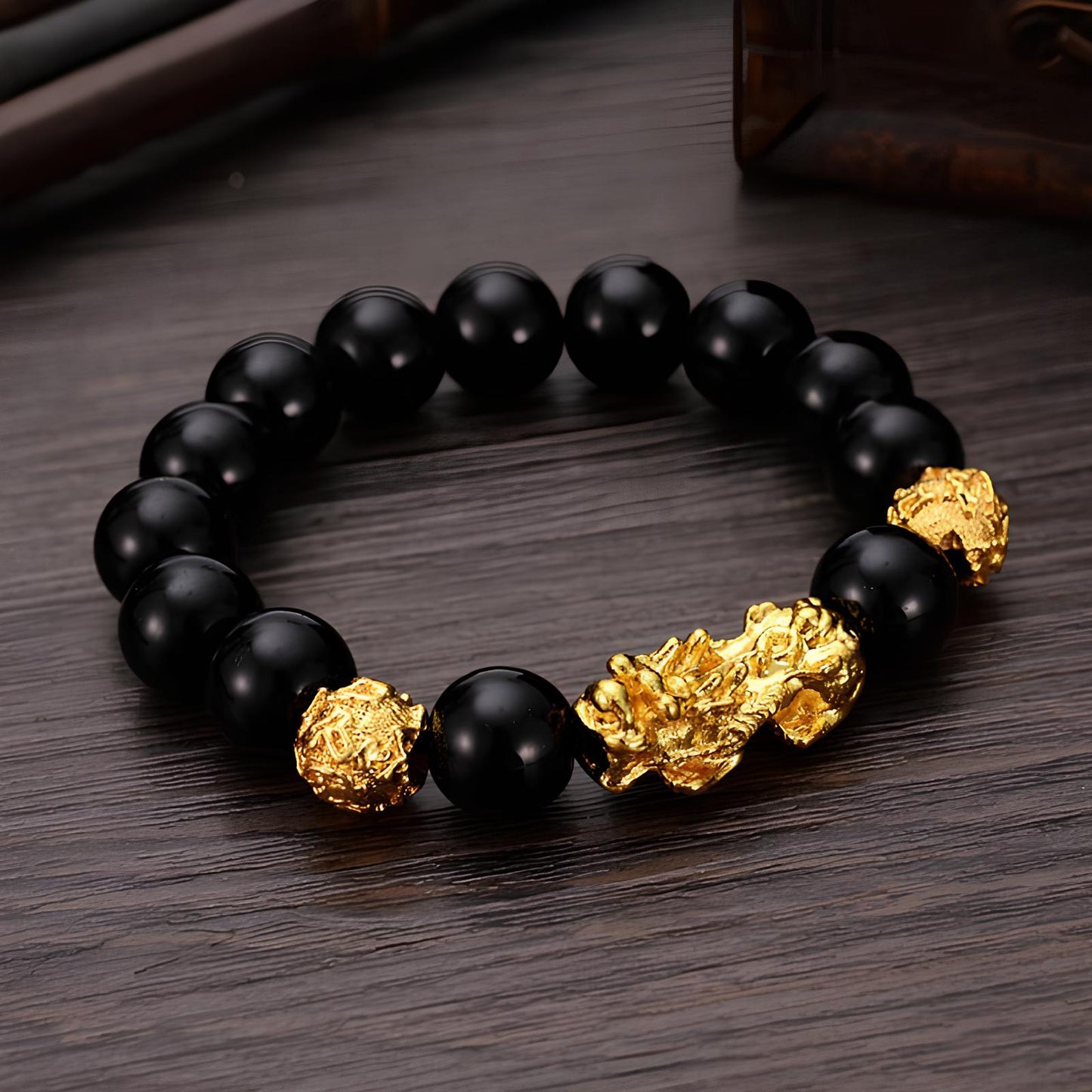 Obsidian Pi Xiu Wealth and Protection Bracelet