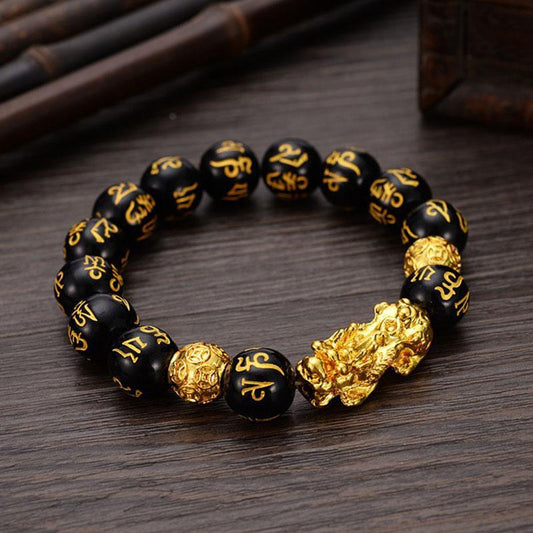 Obsidian Pi Xiu Wealth and Protection Bracelet