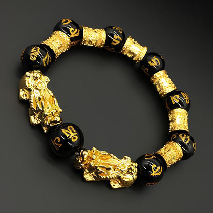 Obsidian Pi Xiu Wealth and Protection Bracelet