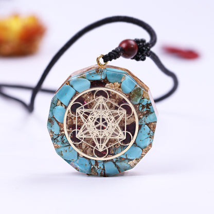 Metatron's Cube Crystal Turquoise Necklace