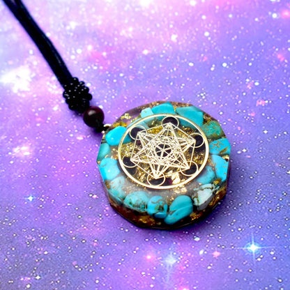 Metatron's Cube Crystal Turquoise Necklace