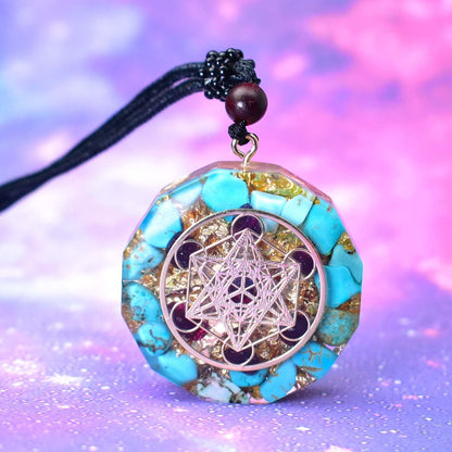 Metatron's Cube Crystal Turquoise Necklace