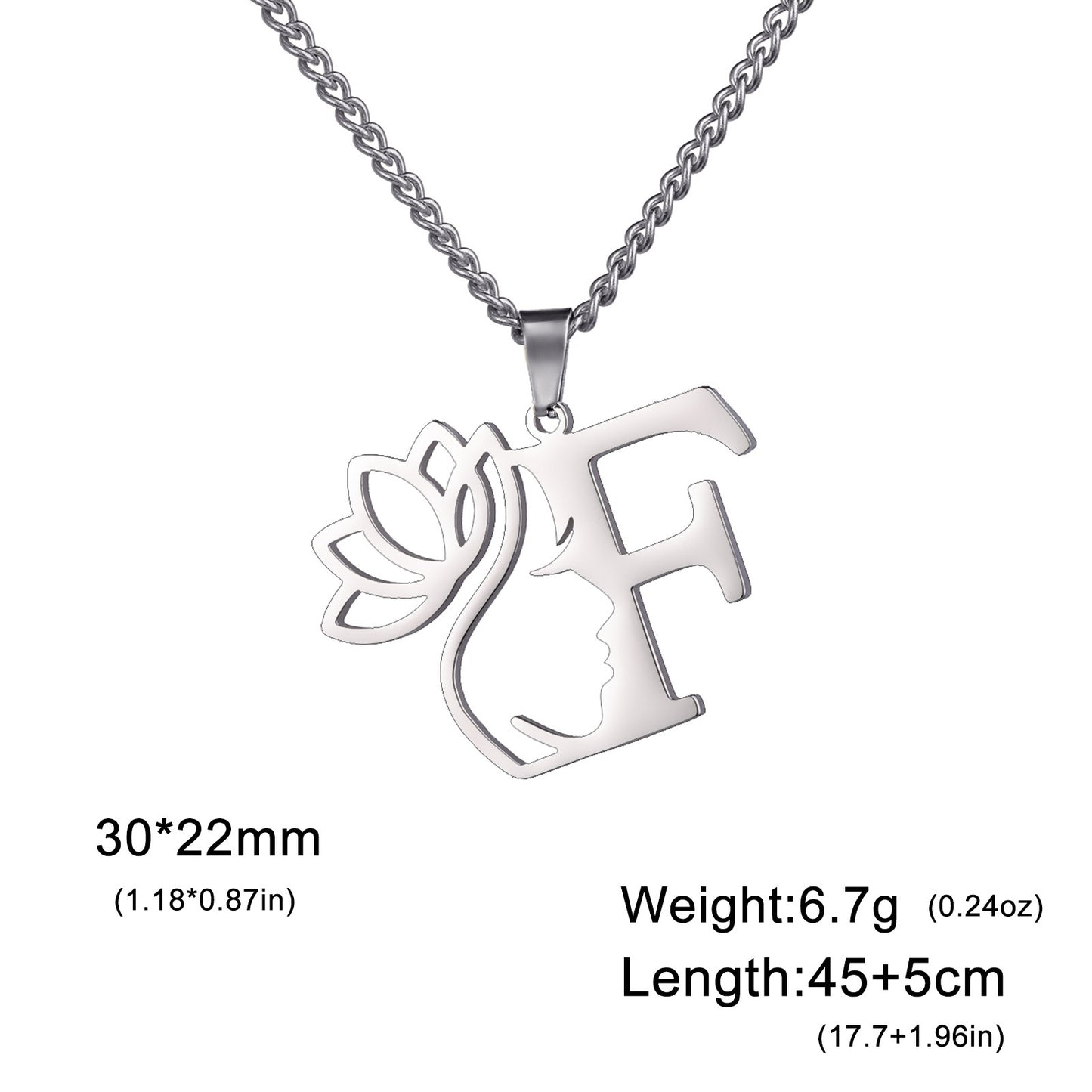 Lotus Harmony Initial Necklace