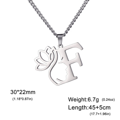 Lotus Harmony Initial Necklace