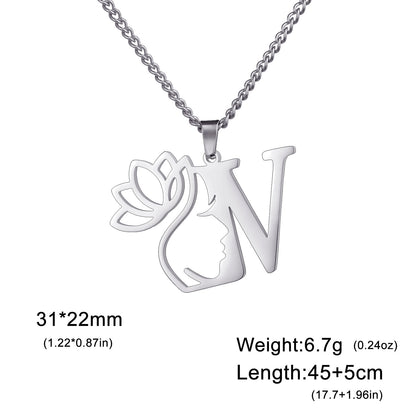 Lotus Harmony Initial Necklace