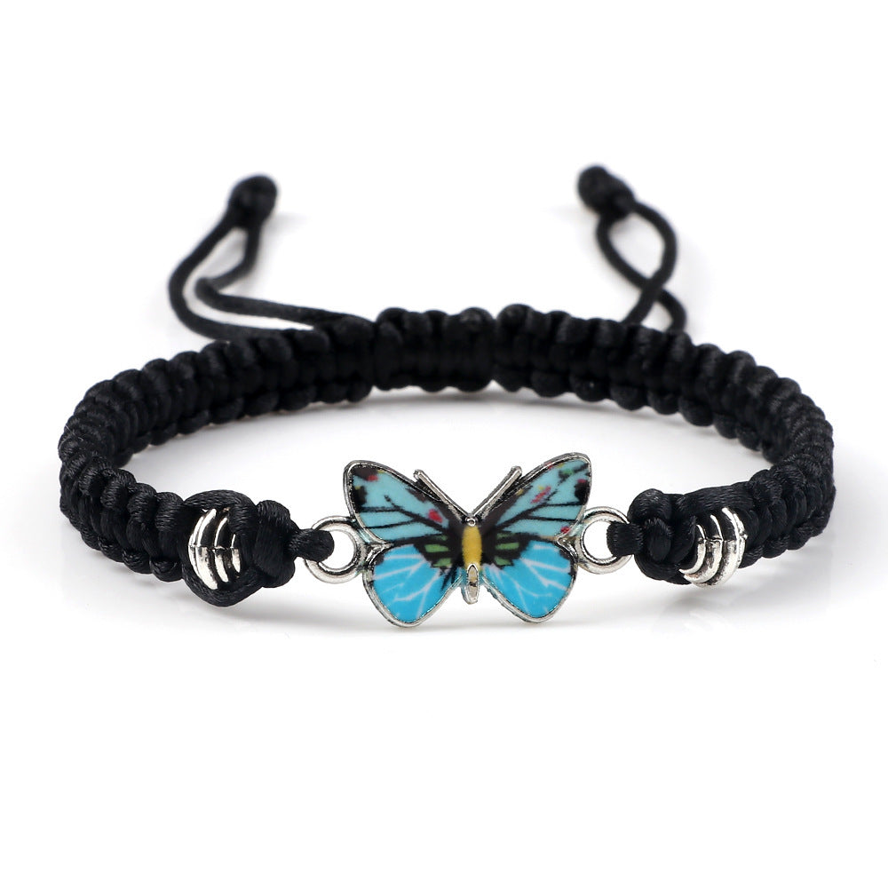 Braided Tranquil Transformation Karma Butterfly Bracelet