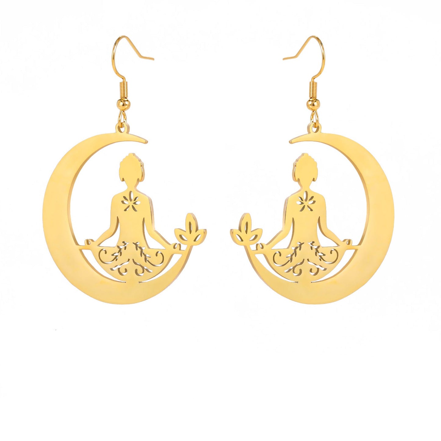 Tranquil Crescent Meditation Earrings