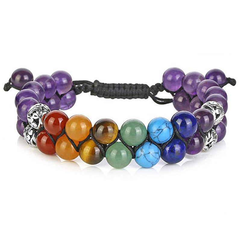 Om 7 Chakra Balance Crystal Bracelet