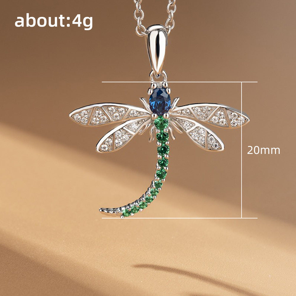 Emerald Crystal Dragonfly of Transformation Necklace