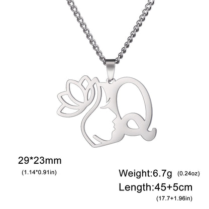 Lotus Harmony Initial Necklace