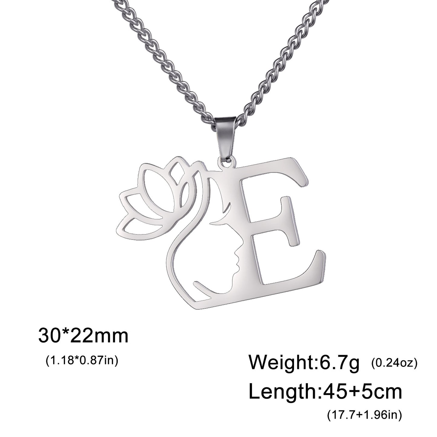 Lotus Harmony Initial Necklace