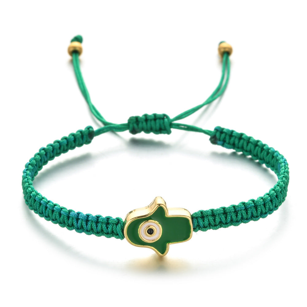 Divine Protection Braided Hamsa Evil Eye Bracelet