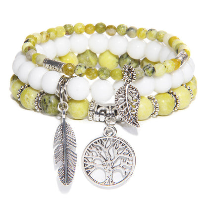 Tree of Tranquility Turquoise Crystal Bracelet Set