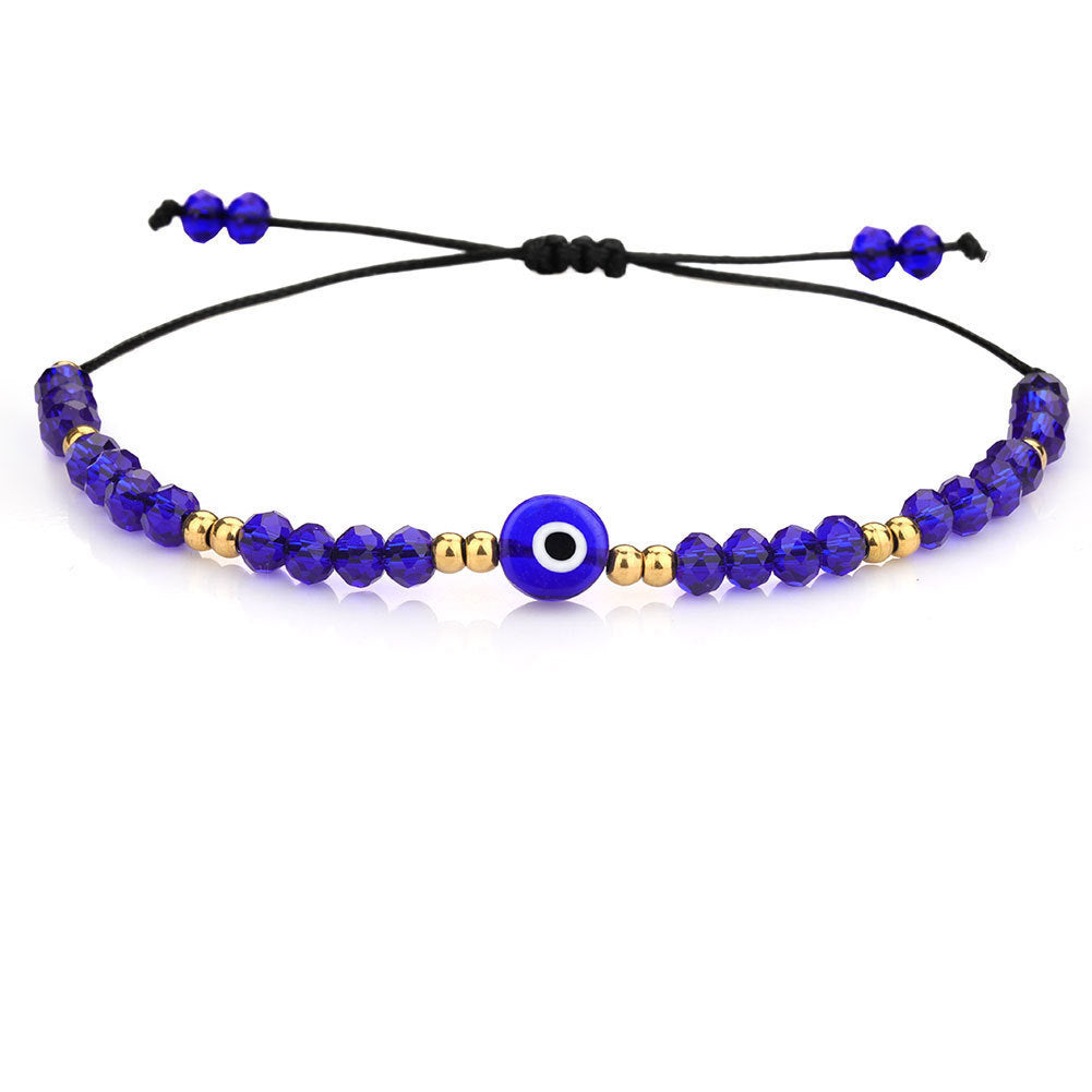 Beaded Evil Eye with Gold Accents Protection Bracelet