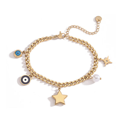 Celestial Protection Evil Eye Charm Bracelet