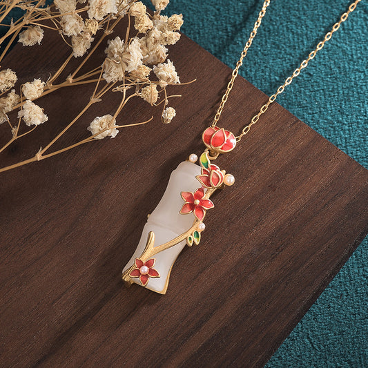 Bamboo Blossom Jade Tranquility Necklace