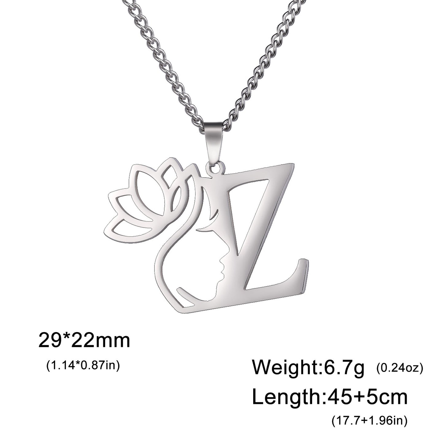 Lotus Harmony Initial Necklace