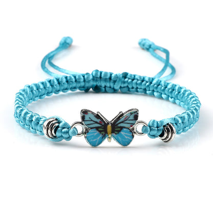 Braided Tranquil Transformation Karma Butterfly Bracelet