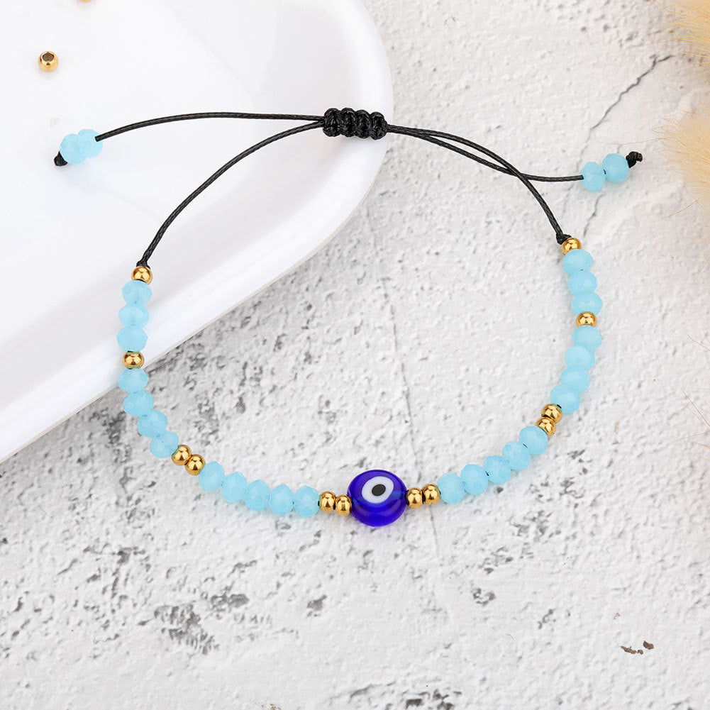 Beaded Evil Eye with Gold Accents Protection Bracelet