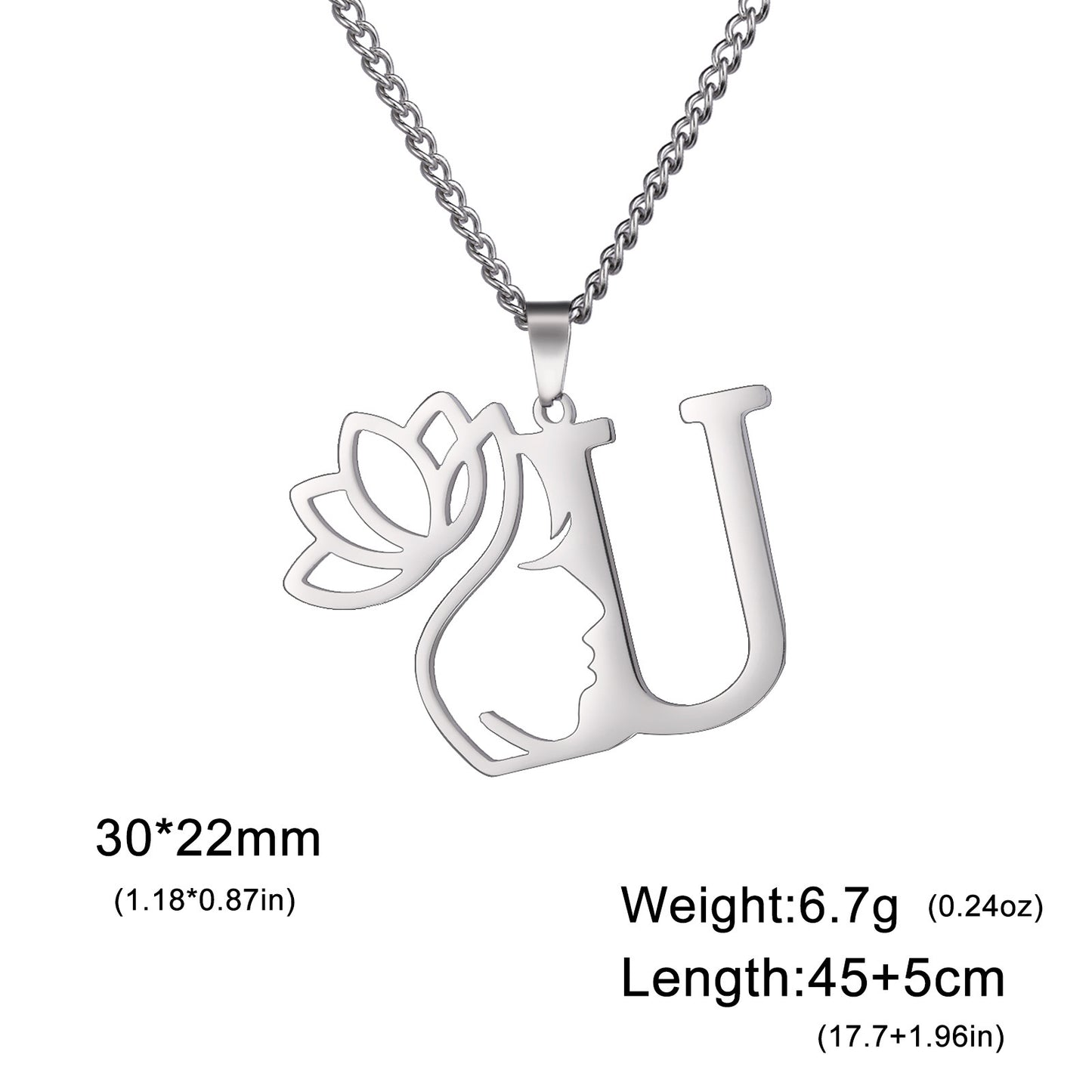 Lotus Harmony Initial Necklace