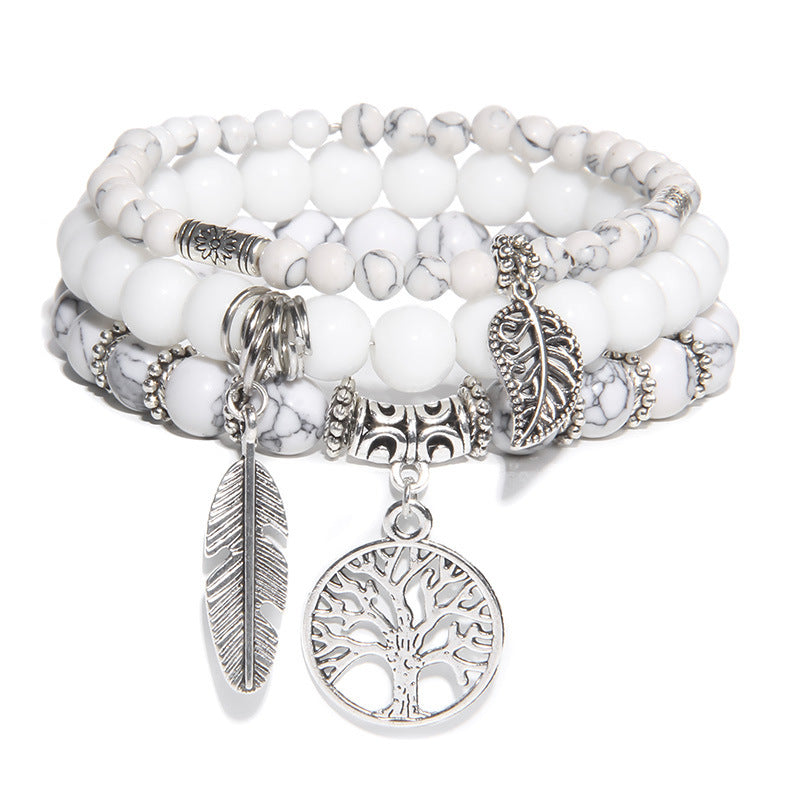 Tree of Tranquility Turquoise Crystal Bracelet Set