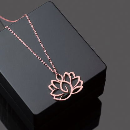 Radiant Tranquility Lotus Charm Necklace