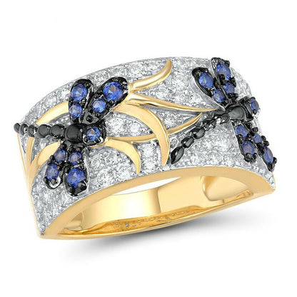 Celestial Transformation Sapphire Dragonfly Ring