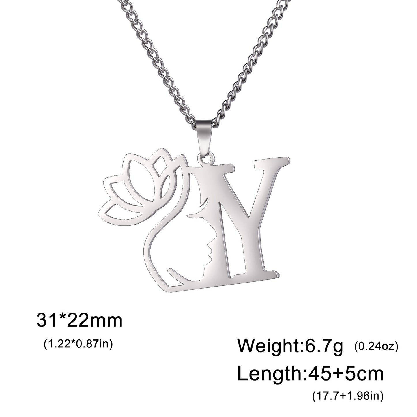 Lotus Harmony Initial Necklace