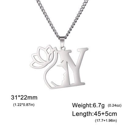 Lotus Harmony Initial Necklace