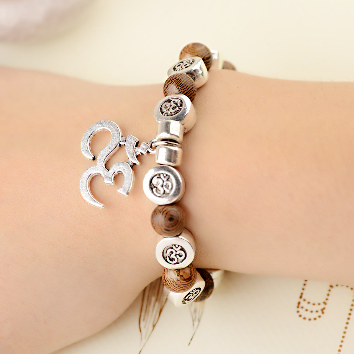 Om Serenity Lotus Bracelet